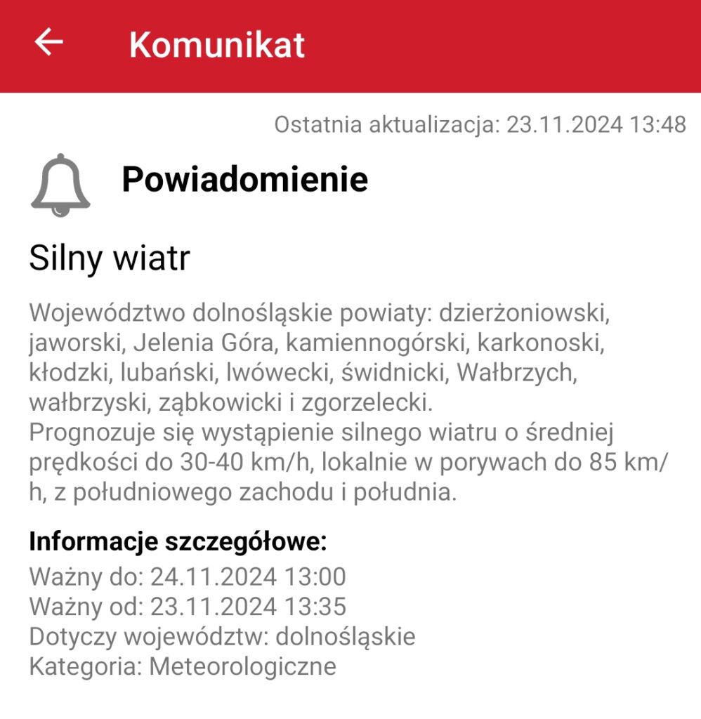  Komunikat Meteorologiczny